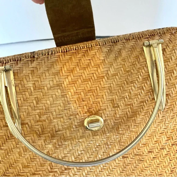 -sold-Vintage Straw Woven Wicker Basket Bag - Picture 12 of 12